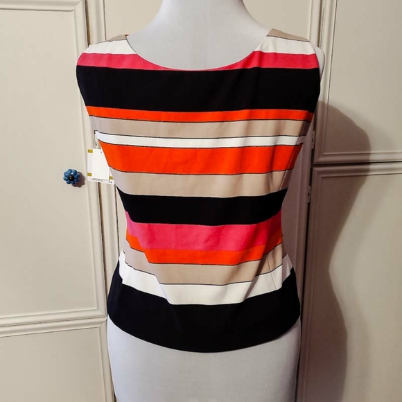 Kasper Sleeveless Colorblock Top - Picture 2 of 5
